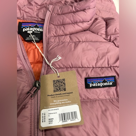Patagonia Women’s XL Down Sweater Puffer Jacket NWT Evening Mauve Dark Pink - Picture 4 of 8